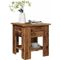 vidaXL Salontafel 40x40x42 cm bewerkt hout oud houtkleurig