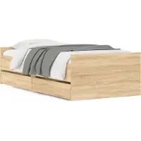 vidaXL Bedframe met lades sonoma eikenkleurig 90x200 cm