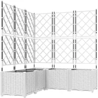 vidaXL Plantenbak 5 st Wit 120 x 120 x 143 cm PP