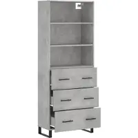 vidaXL Hoge kast 69,5x34x180 cm bewerkt hout betongrijs