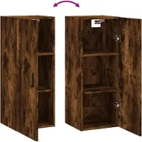 vidaXL Bovenkast 34,5x34x90 cm gerookt eikenkleurig