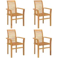 vidaXL Eetkamerstoel 4 st Massief Teakhout Bruin 62 x 55 x 94 cm
