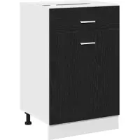 vidaXL Hangkast Zwart Eiken 50 x 46 x 81,5 cm Bewerkt hout