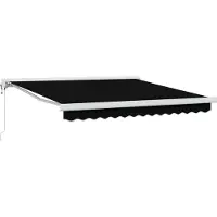 vidaXL Uitschuifbare luifel Zwart 350 x 250 cm Stof en Metaal