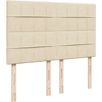 vidaXL Ottoman bed met matras en LED's 140x200cm stof crèmekleurig