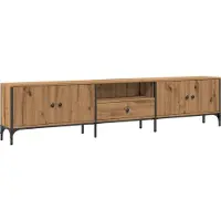 vidaXL Tv-meubel met lade 200x25x44 cm bewerkt hout artisanaal eiken