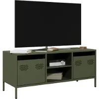 vidaXL Tv-meubel 101,5x39x43,5 cm koudgewalst staal olijfgroen