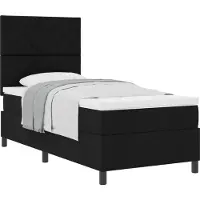 vidaXL Boxspring bed met hoofdeinde Zwart 90 x 200 cm Stof