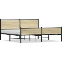 vidaXL Bedframe zonder matras metaal sonoma eikenkleurig 180x200 cm