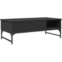 vidaXL Salontafel 100x50x35 cm bewerkt hout en metaal zwart