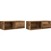 vidaXL Tv-meubels 2 st 80x31x25,5 cm bewerkt hout oud houtkleurig