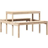 vidaXL Picknicktafel 110x134x75 cm massief grenenhout
