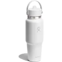 Hydroflask - Wide Flex Straw Travel Bottle - Drinkfles 946 ml, wit/grijs