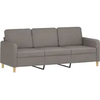 vidaXL Driezitsbank 180 cm stof taupe