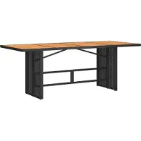 vidaXL Tuin Eettafel Set 7 st Zwart en Bruin poly rattan