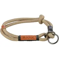 Trixie Half-Slip Halsband Hond - Zand/Zwart - Rond Gewoven Touw 55x1.3 cm