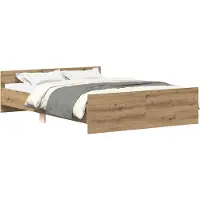 vidaXL Bedframe zonder matras spaanplaat artisanaal eikenkleurig
