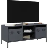 vidaXL Tv-meubel 101,5x39x43,5 cm koudgewalst staal antracietkleurig