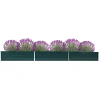 vidaXL Plantenbak verhoogd 480x80x45 cm gegalvaniseerd staal groen
