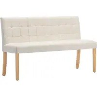 vidaXL Bankje 140 cm fluweel crèmekleurig