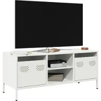 vidaXL Tv-meubel 101,5x39x43,5 cm koudgewalst staal wit