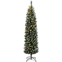 vidaXL Kunstkerstboom smal met 300 LED's 210 cm