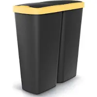 Keden Afvalbak Duo zwart/geel 50L 55x25x57cm