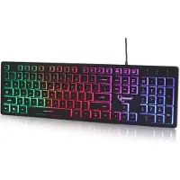 Gembird Rainbow Backlight Multimedia Keyboard KB-UML-01 -US Layout (PC) Nieuw