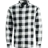 Jack & Jones Overhemd 'Gingham' zwart / wit
