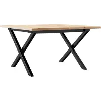 vidaXL Salontafel X-frame 60x60x40 cm massief grenenhout en staal