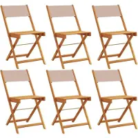 vidaXL Tuinstoelen 6 st inklapbaar stof en massief hout taupe