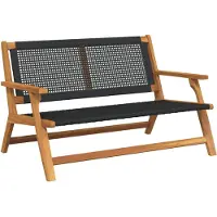 vidaXL Tuin Relaxbank Zwart Massief Acacia Hout