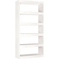 vidaXL Boekenkast/kamerscherm 80x30x167,4 cm massief grenenhout wit