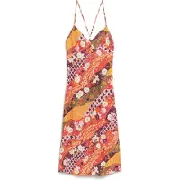 Superdry Halflange Cami-slipjurk met Print Rood Grootte: 36