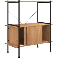 vidaXL Opbergrek 4-laags met kast 80x40x130 cm staal en bewerkt hout