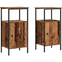 vidaXL Nachtkastjes 2 st 41x31x80 cm bewerkt hout oud houtkleurig