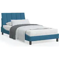 vidaXL Bedframe zonder matras "Hanko" fluweel blauw 100x200 cm