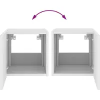 vidaXL Tv-wandmeubels met LED-verlichting 2 st 30,5x35x30 cm wit