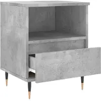 vidaXL Nachtkastje 40x35x50 cm bewerkt hout betongrijs