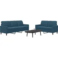 vidaXL 2-delige Loungeset met kussens fluweel blauw