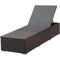 vidaXL Ligbed met kussen poly rattan bruin