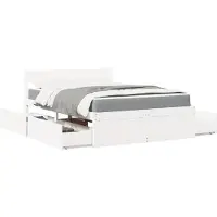 vidaXL Bed met lades en matras massief grenenhout wit 120x190 cm