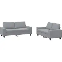 vidaXL 2-delige Loungeset stof lichtgrijs