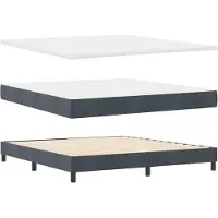 vidaXL LED Box Spring Bed Donkergrijs 180 x 200 cm Fluweel