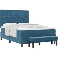 vidaXL Boxspring bed met hoofdeinde Donkerblauw 190 x 140 cm Fluweel