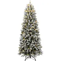 vidaXL Kunstkerstboom met 150 LED's en sneeuw 120 cm