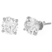 Karma Oorbellen Round Zirconia 8 mm Zilver