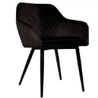 Lizzely Garden & Living Eetkamerstoel met armleuning Darcio zwart velvet eetstoel zetel
