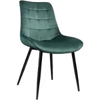 Lizzely Garden & Living SET DEAL: 4 stuks Eetkamerstoel De Vince donkergroen velvet eetstoel zetel