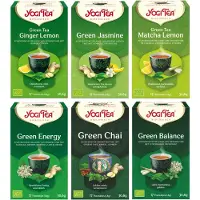 Yogi tea - Groene thee selectie - 100% biologische ayurvedische groene vitaliserende theesmaken - 6 pakjes x17 theezakjes